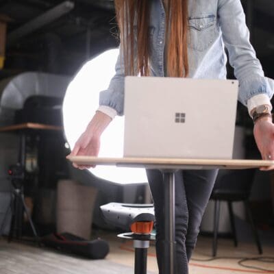 Mobel Adjustable Laptop Desk, Black
