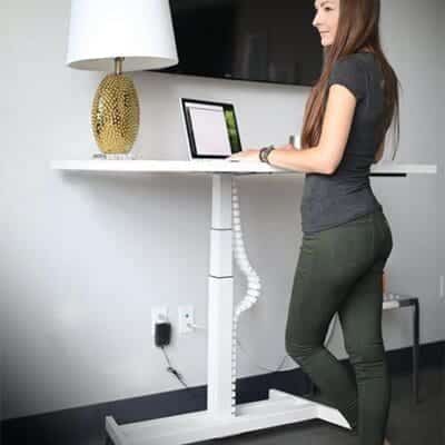 Andern Pneumatic Standing Desk, White