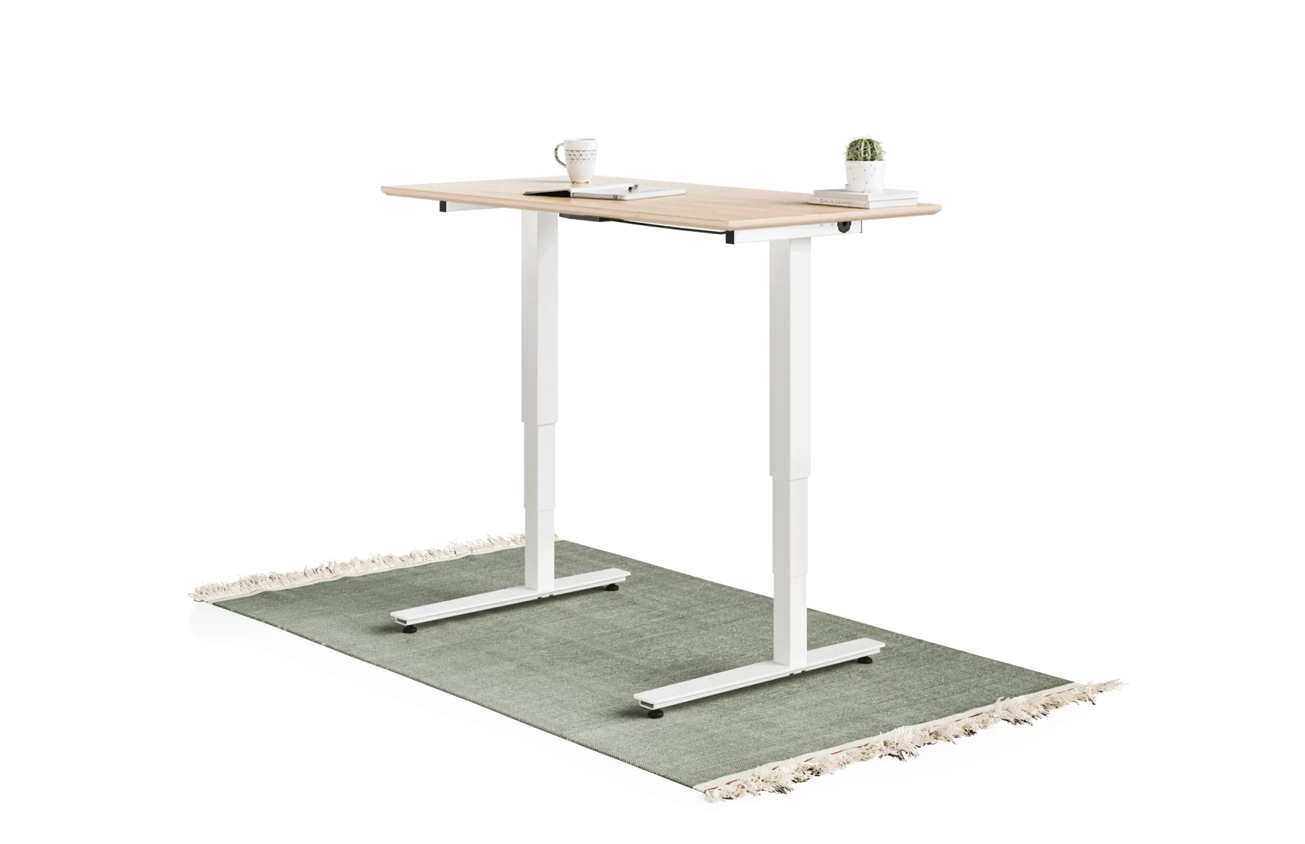 Klöud Standing Desk - 30x60 Natural Beech / White Frame